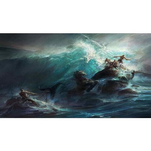 Classic Living Room Art Wall Decor Fantasy One Magic War at Sea Oil painting Picture HD Printed On Canvas For Home Decoration