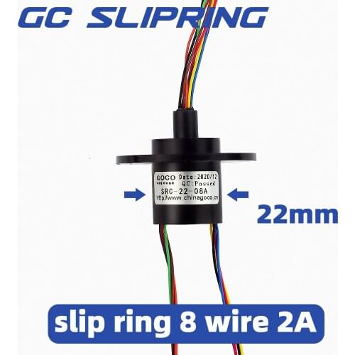 Slip ring collector ring carbon brush conductive ring conductive brush src-22-08A / 8wire 2A diameter 22mm wire length 250mm col