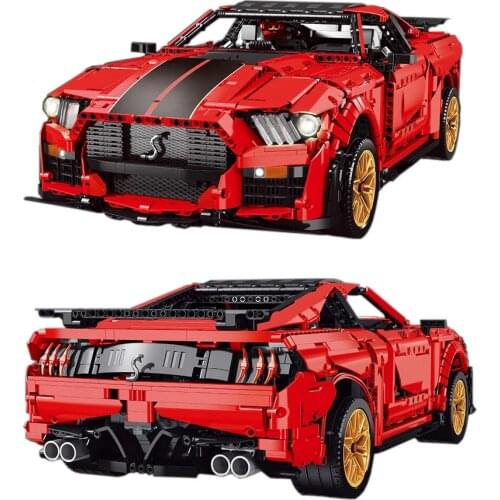 Expert 1:8 Scale Remote Shelby GT500 Super Fast Racing Car K135 Model Building Blocks Bricks Technical Set Toys For Children