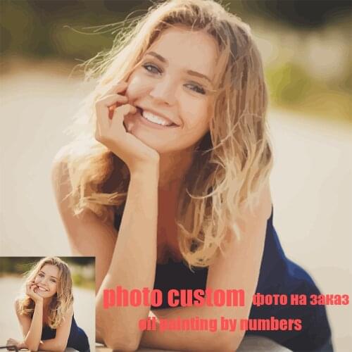 AZQSD DIY Personality Photo Customized You Own Oil Painting By Numbers Drawing On Canvas Portrait Wedding Family Children Photos