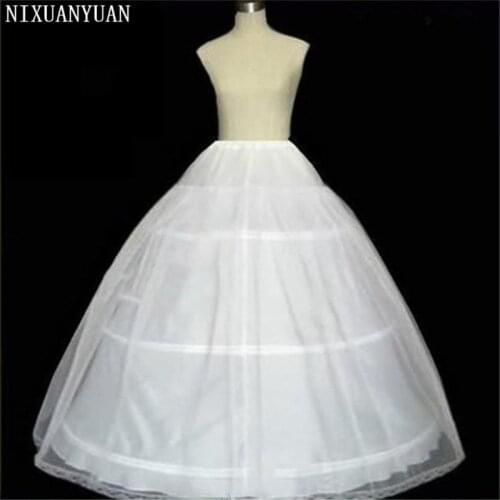 2021 Underskirt Hot Sale 3 Hoop Ball Gown Bone Full Crinoline Petticoats for Wedding Dress Skirt Accessories Slip In Stock