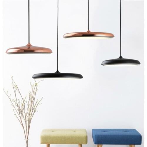 Nordic Macaron Series Danish Style Ultra-thin Iron Plated Matte Pendant Light with Acrylic LED Shade Bar Dining Room Droplight
