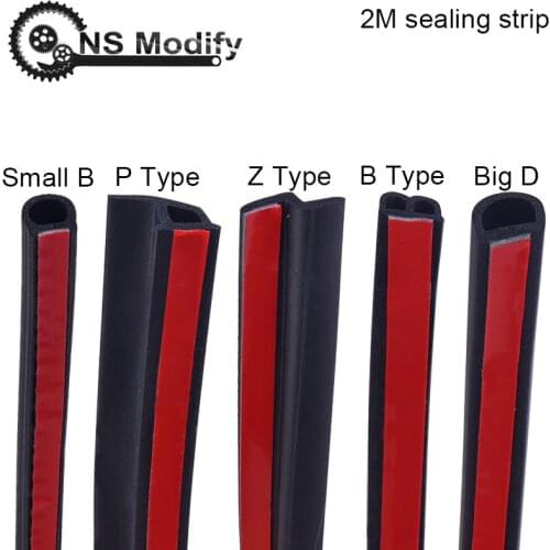 NS Modify 2M Car EPDM Rubber Sealing Strip Shape B P Z Big D Small-D Car Door Protective Strip Noise Insulation Auto Accessories