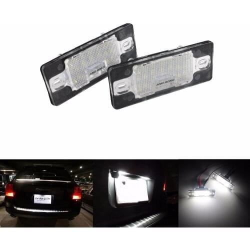 ANGRONG 2x LED License Number Plate Light For Porsche Cayenne 955 957 For VW Passat B5.5 5D Touring Touareg 7L Tiguan (CA204)
