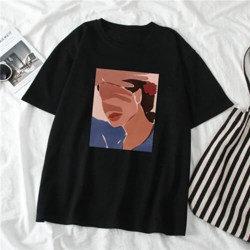 Feminism printed casual women loose short-sleeved tees tops Harajuku Vintage summer loose large size female fun T-shirt