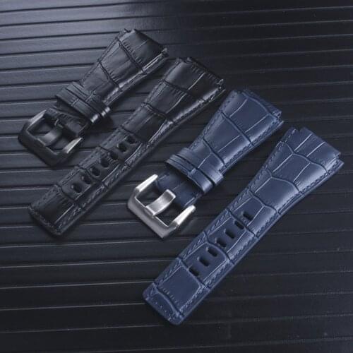 Top quality genuine leather watchband 34mm*24mm Watchband For Bell Watch Strap Ross BR01 BR03 Bracelet Belt