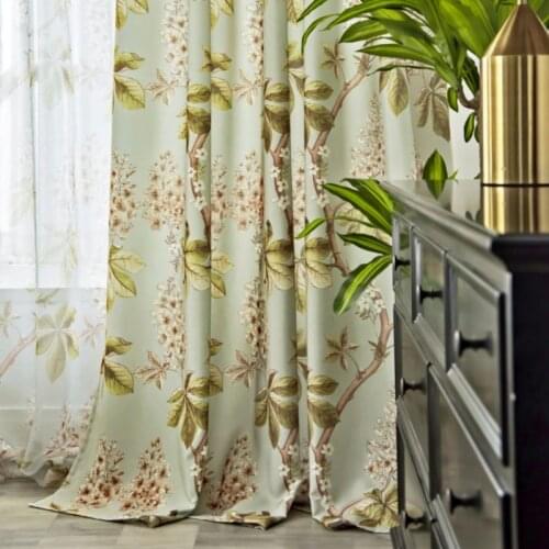Retro Cotton and Linen Printing Curtains Tulle for Bedroom Living Room Cortinas Window Treatments Home Improvement Products