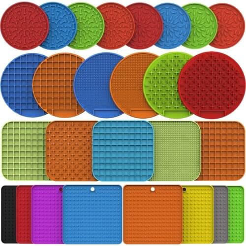 Silicone Dog Slow Feeding Lick Mat Cat Feeder Licking Pad For Dogs Cats Lickimat Dog Bath Buddy Feeder Food Sucker Cats Lick Pad