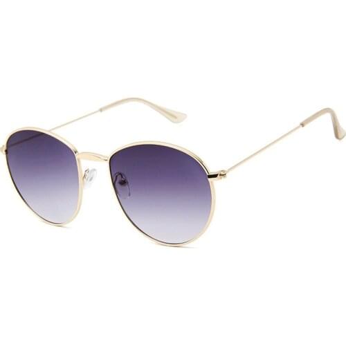 Women Sunglasses Brand Design Sun Glasses Lady Round Metal Frame Retro Fashion Female Eyewear UV400 Gafas De Sol Mujer
