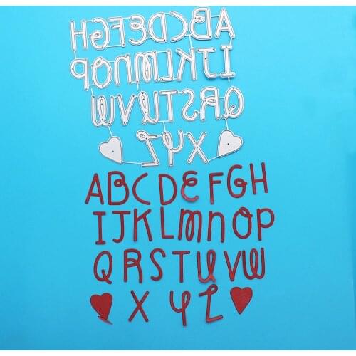 Alphabet Heart Metal Cutting Dies Scrapbooking Photo Album Cards Making Decorative Mold Craft Stencil Stamps and Dies 2020