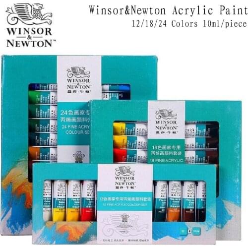 Winsor&Newton 12/18/24 Colors fine Acrylic Colour Paint Set Drawing art supplies 10ml/tube