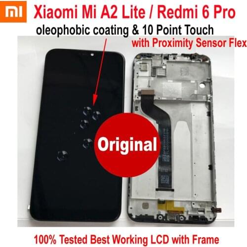 Original Best Redmi 6 Pro LCD Display 10 Point Touch Screen Digitizer Assembly Sensor with Frame For Xiaomi MiA2 Lite Pantalla