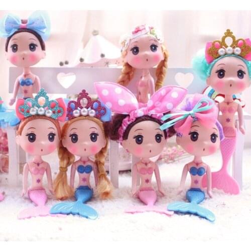 16CM Cute Swimming Mermaid Doll Toys For Children Fashion Beautiful Nude Figure Body Birthday Gift For Girl 1PCS Random Color