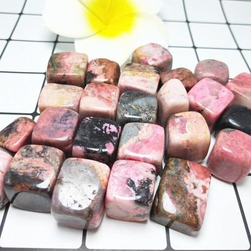 100g Orlets Crystal gravel cube natural rhodonite Quartz Tumbled stone rose gemstone Healing