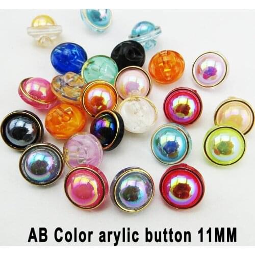 100PCS flowers mixed colors Dyed acrylic buttons round coat boots sewing clothes accessorY 11mm button A-036