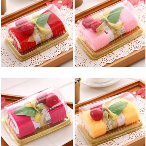 20sets/lot Cake Swiss Roll Shape Hand Towel Microfiber fabric Face Towel Mini Washcloth Party Wedding Birthday Gift Decoration