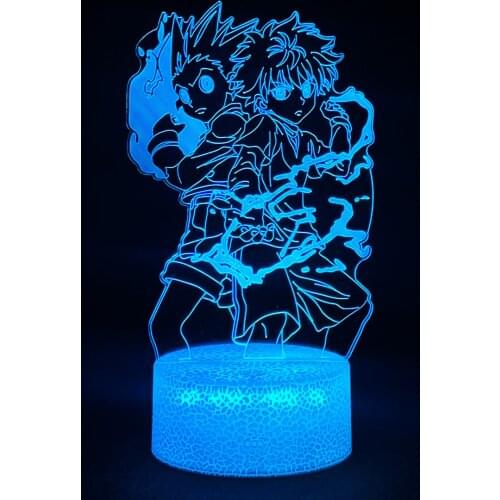 Gon and Killua Figure 3d Night Light Anime Hunter X Hunter Nightlight for Kid Bedroom Decor Lighting Child Gift HxH Lamp Bedside
