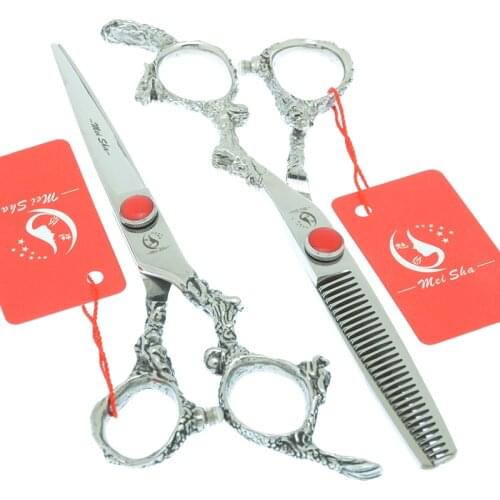 6.0" Dragon Handle Pet Scissors Japan 440C Steel Dog Grooming Shears Cat Hair Cutting Scissors Animal Thinning Clippers A0095A