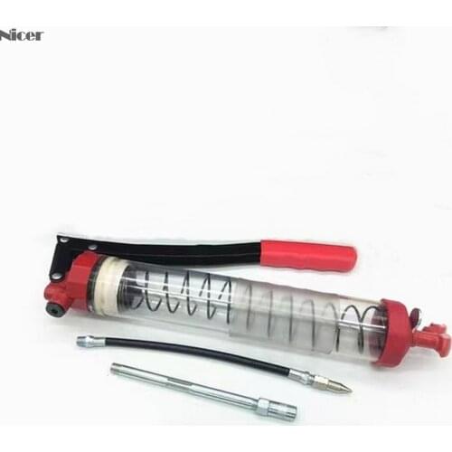 600CC Manual Oil Grease Gun Transparent Butter Syringe Vehicle Repair Lubrication Tool Kit For Car SUV Truck Excavator Forklift