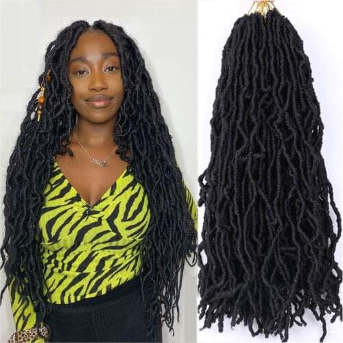 Goddess Faux Locs Crochet Braids 14" 18" 22" Nu Soft Locs Crochet Hair for Black Women Synthetic Braiding Hair Extensions