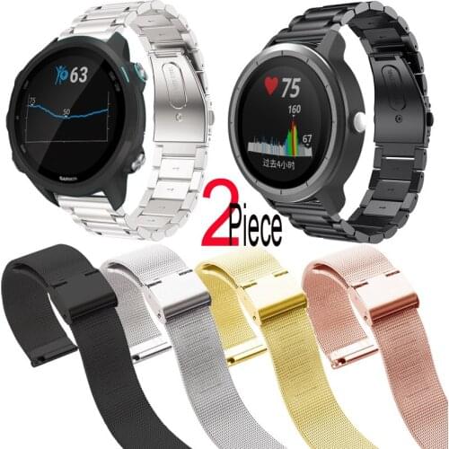 Smart Watch Strap For Garmin Forerunner 245 245M 645 Vivoactive 3 Venu Sq Watchband 20mm Milanese Stainless Steel Wristband