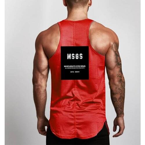 Brand New Clothing Bodybuilding Stringer tank top men mesh gyms clothes sportswear Singlets male glods muscle vest man
