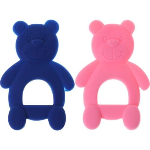 Baby Teether Bear Cute DIY Necklace Teething Massage Pain Relief Pacifier Newborn Orthodontic Oral Care Infants Food Grade Silic
