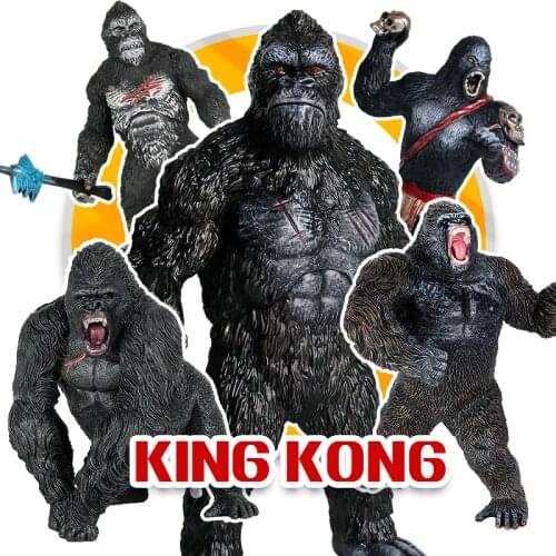 Oenux Wild Beast Animals King Kong Chimpanzee Gorilla Orangutan Model Action Figures Solid PVC High Quality Toy For Kids Gift
