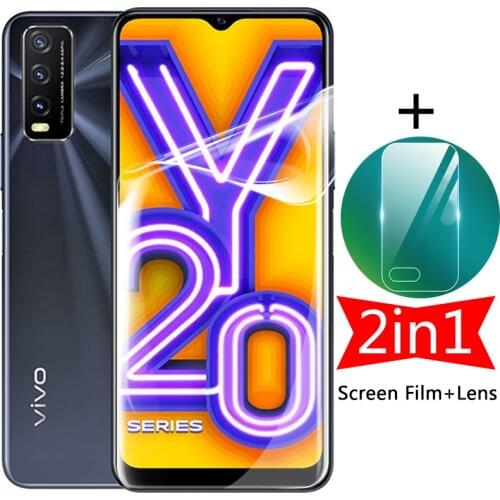 2in1 Screen Hydrogel Film On The For Vivo Y20 Y20i Y20s Y 2 0i Y2 0 20 V2029 Camera Protector Lens Not Protective Tempered Glass