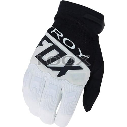 Hot Sales Troy Fox Mountain Bicycle Offroad Motocross ATV Bike Black White Gloves Air Mesh Cycling Race Gloves