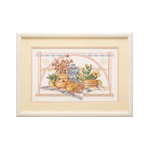 COTTON 2020 Counted Cross Stitch Kit Southwest Still Life Pots Pot Flower Flowers dim 13550