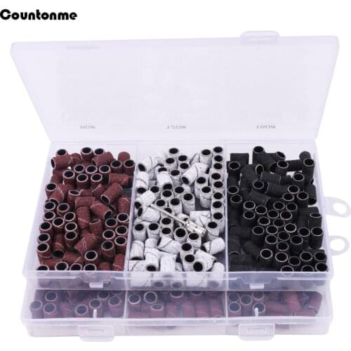 210Pcs/Box Nail Art Sanding Bands 80''/120''/180" Gel Polish Remover Tool Accessory for Electric Nail Machine Nail Drill Bits