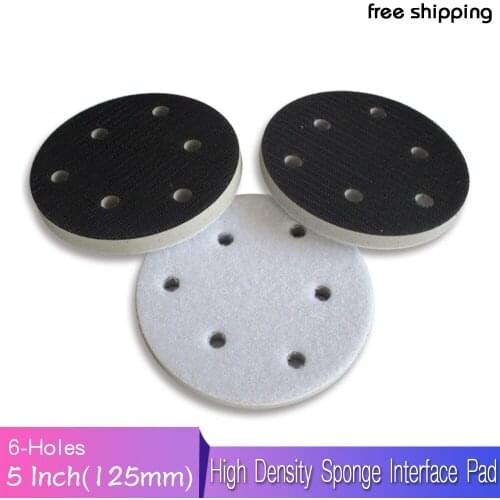 High Density Interface Pad 5" 6 Holes 125mm Damping & Protection Sanding Pad Power Tool Accessories - Hook and Loop