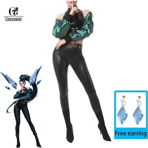 Game LOL Cosplay KDA Baddest Kaisa Costumes KDA Kaisa Sexy Coat Inner Pants Costumes for Women Cosplay With Belt