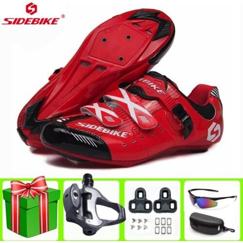 Sidebike Road Cycling Shoes Man Women Racing Bicycle Shoes Sneakers Professional Breathable Comfortable Bike Lock