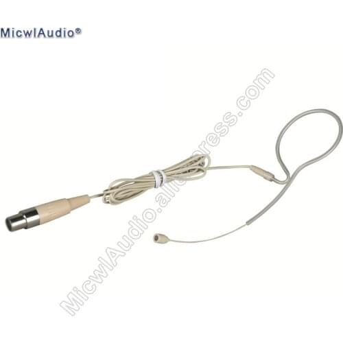 Headset Hook Microphone Conference Stage Headworn Headphone Mini 4Pin XLR for Shure TA4F Beige MicwlAudio SE-001