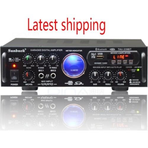 KYYSLB AV-339BT 300W*2 Home Audio USB SD 12v 220v Bluetooth mini Home Amplifier K song High Power Car Amplifier