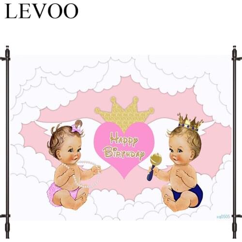 LEVOO Photographic Background Baby Birthday Cloud Love Crown Backdrop Photo Shoot Photocall Photobooth Prop Custom