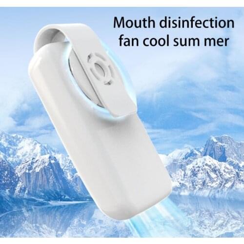 USB Rechargeable Air Circulation Small Fan Clamped on Mouth Mask UV Purifying Mini Exhaust Fan