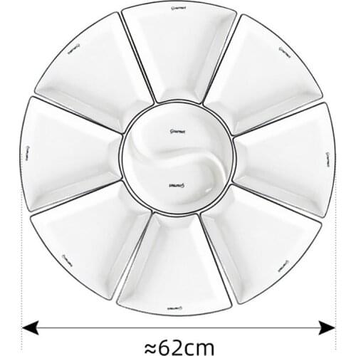 White Porcelain Cutlery Dinner Plate Set Ceramic Creative Gourmet Tableware Food Dishes Kitchen Accessories Combination Circle