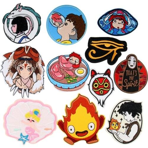 New Japan Anime Spirited Away Cartoon Series Sticker Embroidered Diy Iron on Fabric Patch for Anime Fans Bag Backpack Clothing