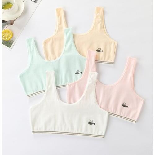 New Girls Sport Bras Teenager Training Bra Clothing 8-16 Years Adolescente Kids Underwear Push Up Teens Bra with Chest Pad