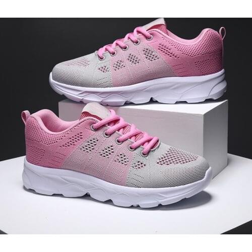 New Womens Running Shoes Lace Up Female Athletic Sneakers Walking Breathable Sport Hight Platform Casual Shoes