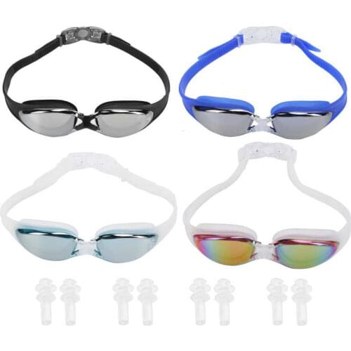Swimming Goggles Electroplating Adult Swimming Goggles UV Protection Anti Fog Adjustable Silicone Swim Eyewear With Packing Box