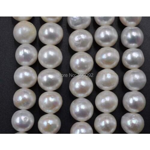 Wholesale 3 strands 9-10mm near round Thick skin white cultured pearl lots