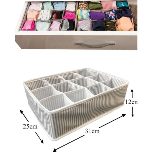12 Compartment Inside Drawer Organizer - Lined Organizer