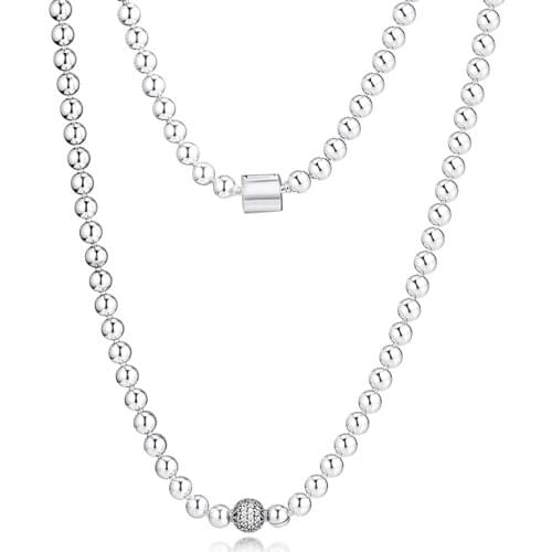 Beads & Pave Necklaces 100% 925 Sterling-Silver-Jewelry Free Shipping