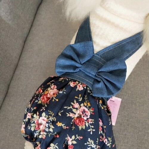 Small Dog Dresses Girl Dogs Floral Skirt Chihuahuas Korean Style Suit Costume Puppy Cotton Dress Cute Summer Dog Clothes