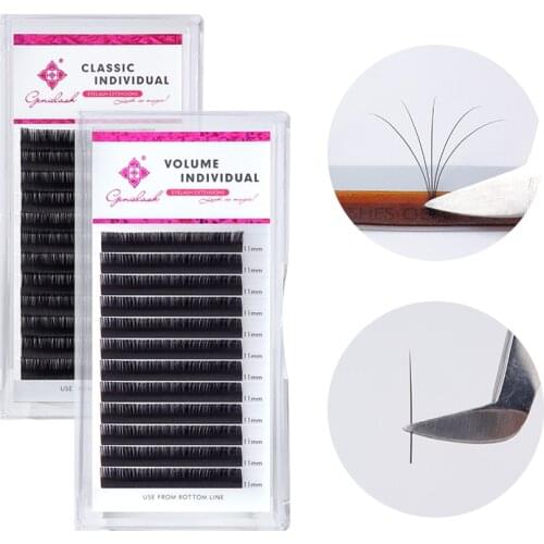 Genielash Russian volume eyelash extensions 0.07/0.10 individual eyelashes for professionals lash extensions