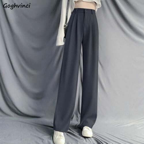 Casual Pants Women Fashion Solid Chic Simple All-match Ulzzang Pleated Draped Elegant Loose Leisure S-4XL High Waist Steetwear
